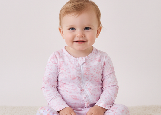 Premium pink boots bamboo romper