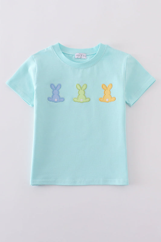 Premium mint bunny embroidery top - Cloudling Kids Clothing
