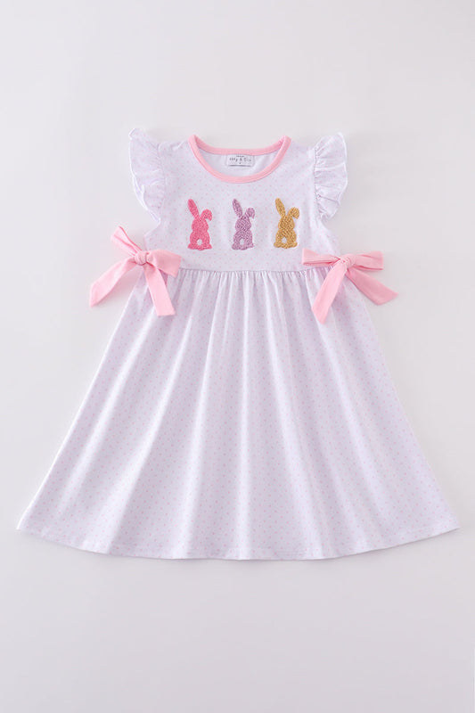 Premium Pink bunny bow dress - Cloudling Kids Clothing