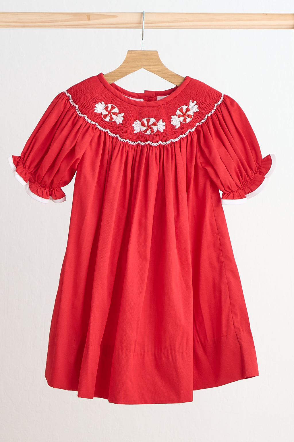Red candy hand smocked dress – Cloudling Kids Clothing