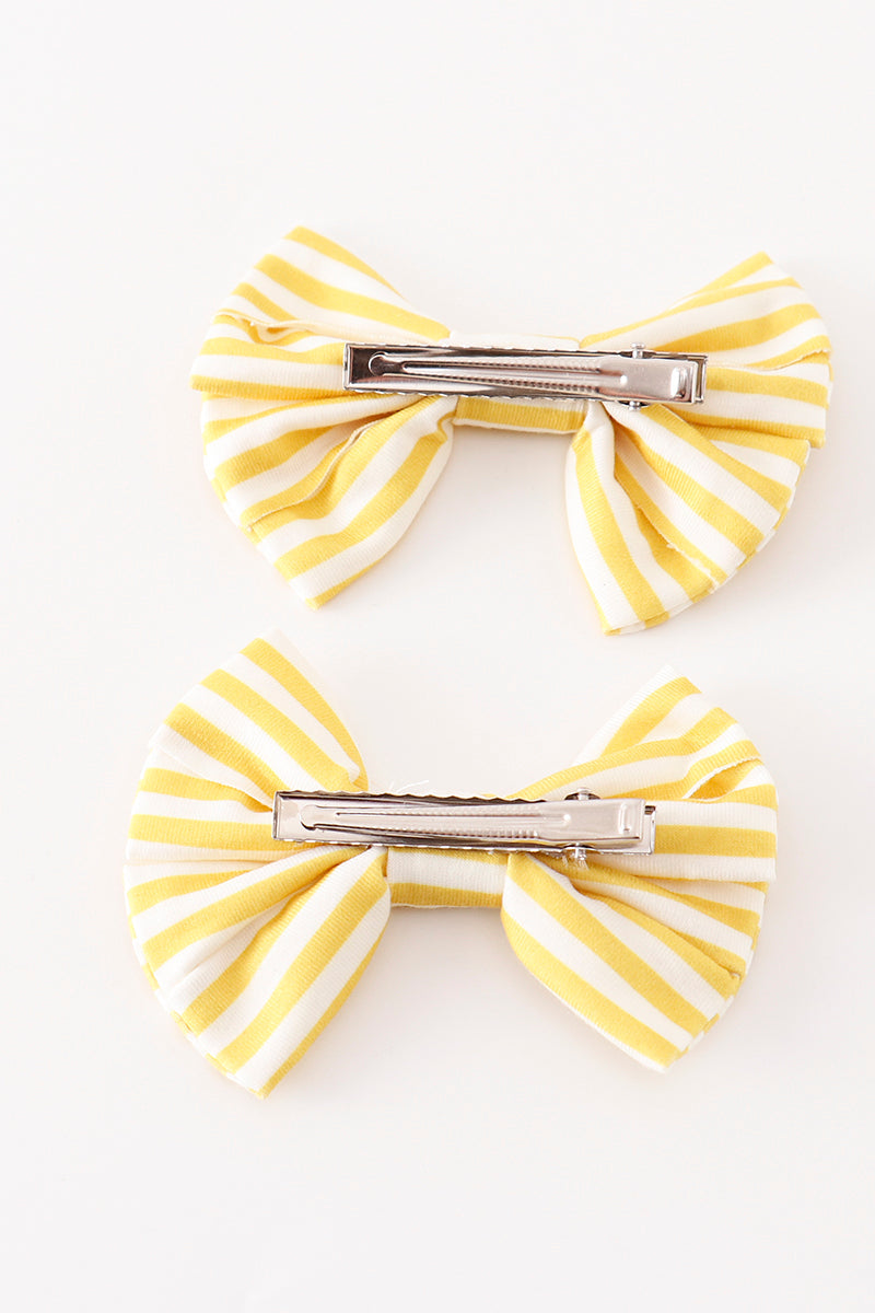 Gold piggie hair bow - Cloudling Kids Clothing