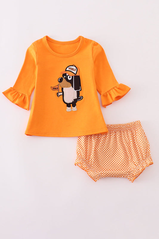 Orange Tennessee go vols applique bloomer set