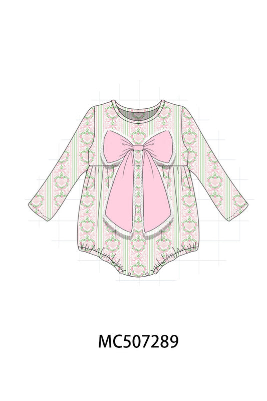 Pink bow floral bubble