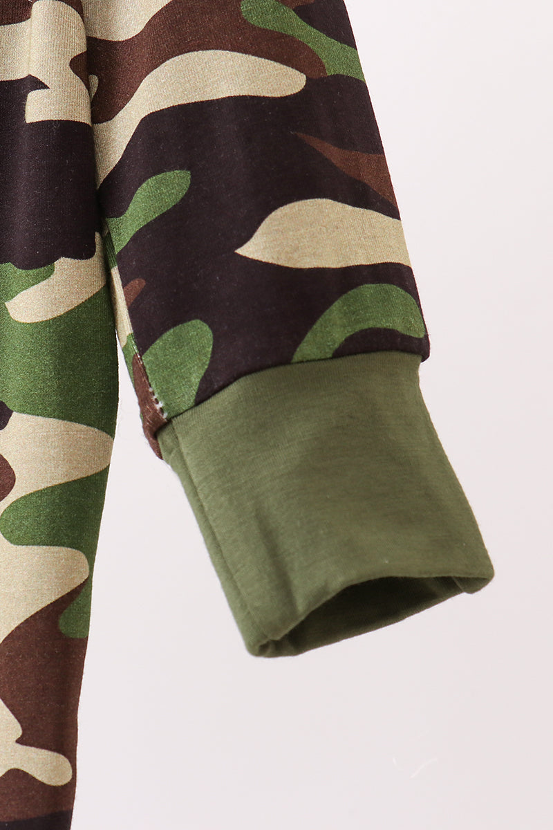 Classic Camo bamboo zipper romper