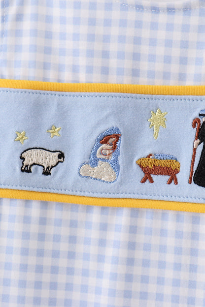 Blue nativity embroidery jonjon