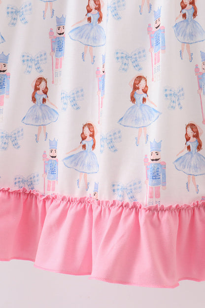 Pink bow nutcracker ruffle dress