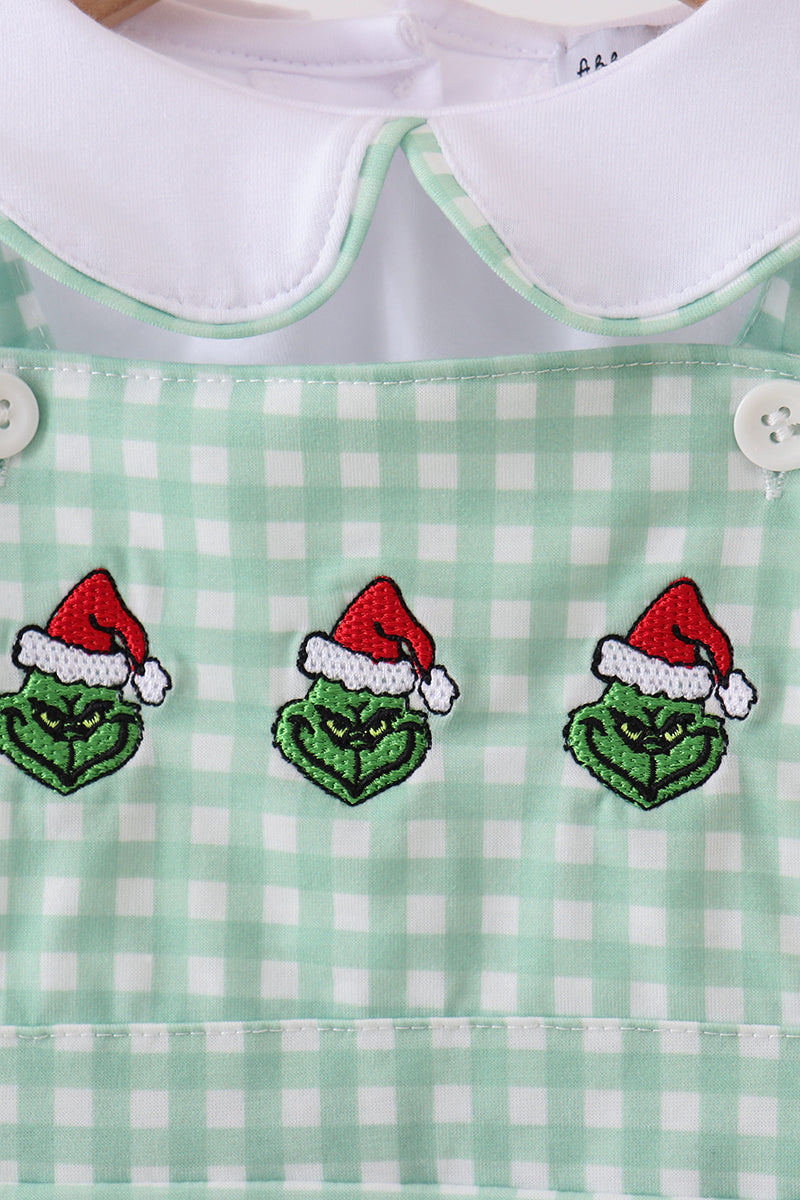 Green grinch smocked 2pc jonjon set