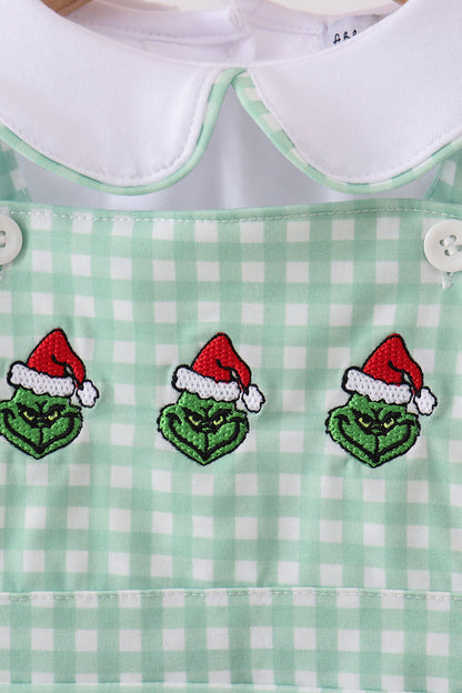 Green grinch smocked 2pc jonjon set