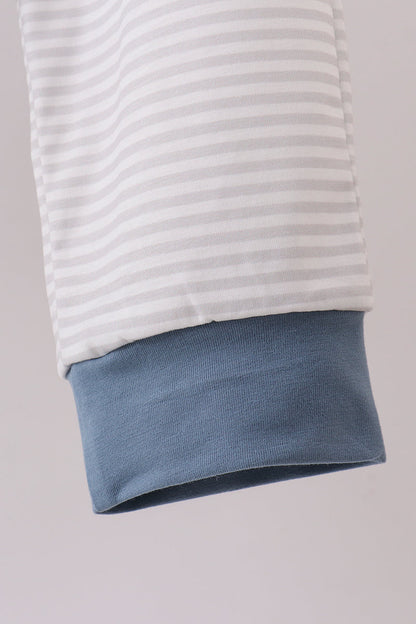 Blue puppy embroidery pants set