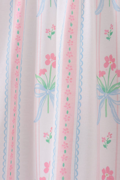 Blue floral I love MAMA smocked ruffle dress