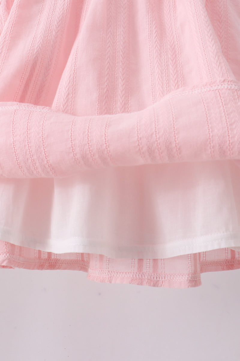 Pink princess smocked bloomer set