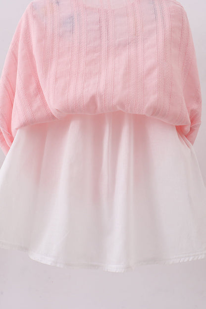 Pink princess smocked ruffle dress