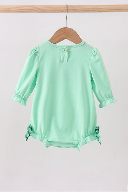 Green embroidery ruffle bubble