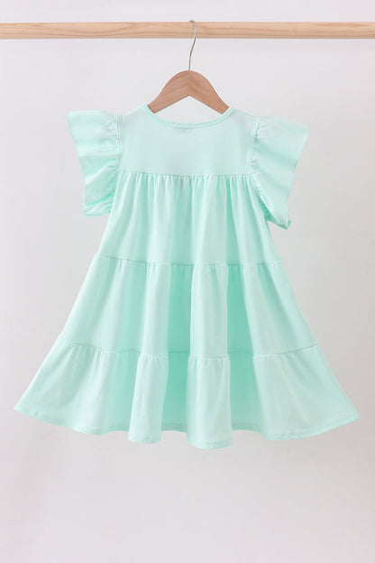 Mint clover sequin ruffle tiered dress