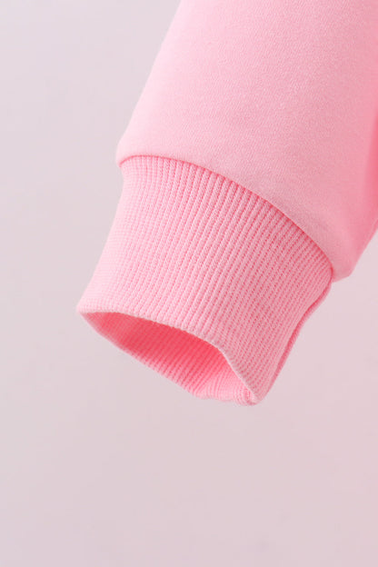 Pink clover glitter mom&me top