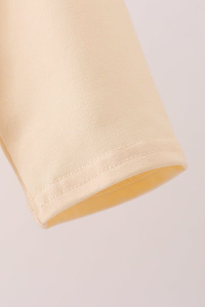 Beige construction embroidery top