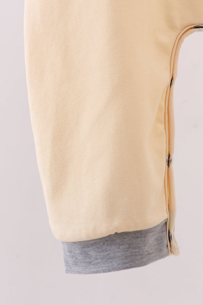 Beige construction embroidery romper