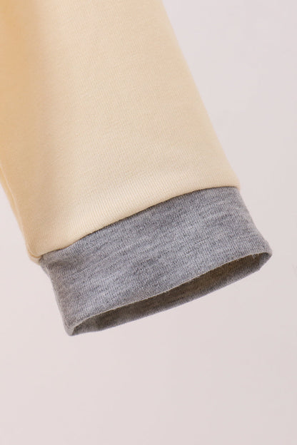 Beige construction embroidery romper