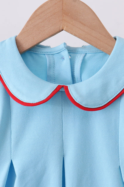 Blue character embroidery bloomer set