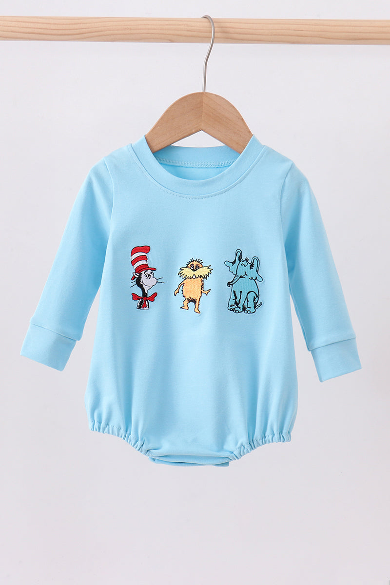 Blue character embroidery bubble