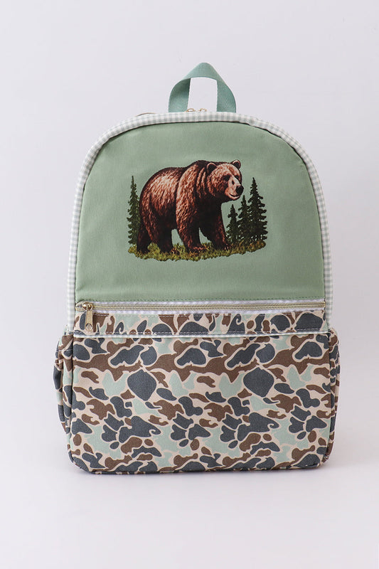 Camouflage bear print backpack - Cloudling Kids Clothing