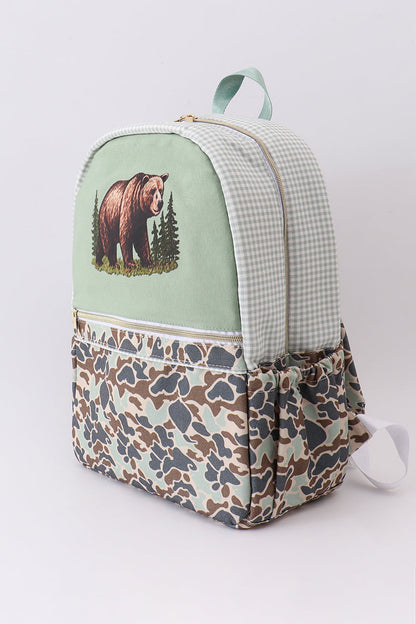 Camouflage bear print backpack - Cloudling Kids Clothing