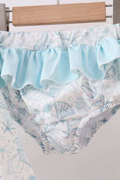 Sea shell  ruffle 2pc swimsuit