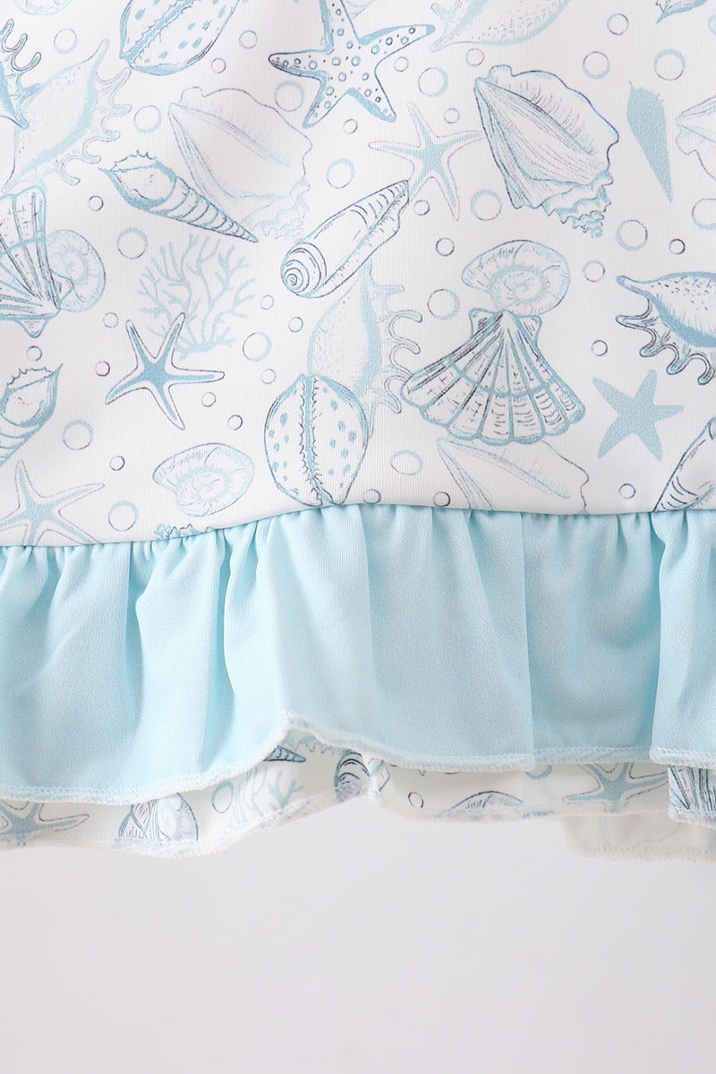 Sea shell  ruffle 2pc swimsuit