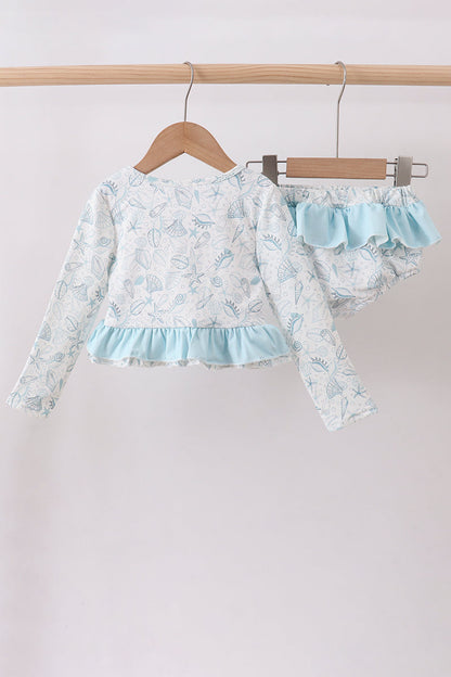 Sea shell  ruffle 2pc swimsuit