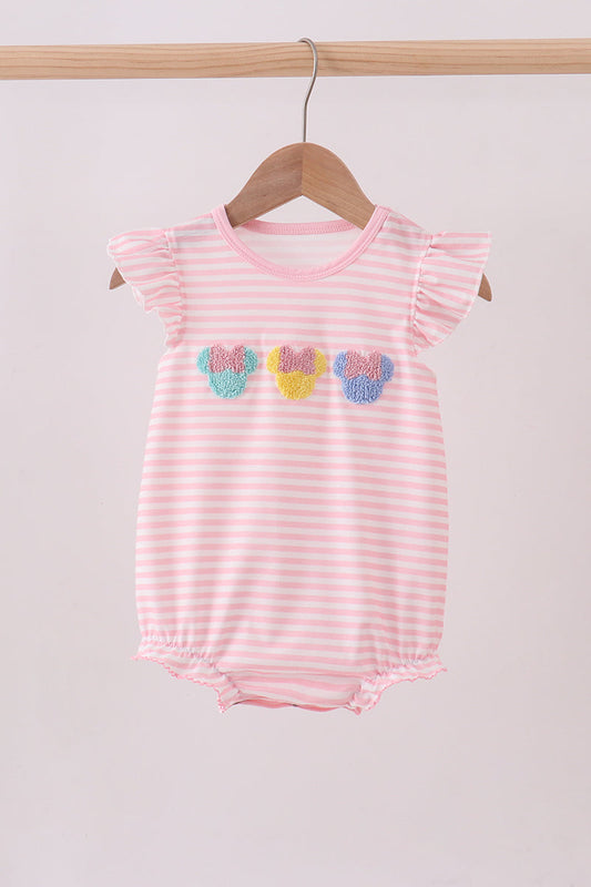 Pink character french knot ruffle bubble