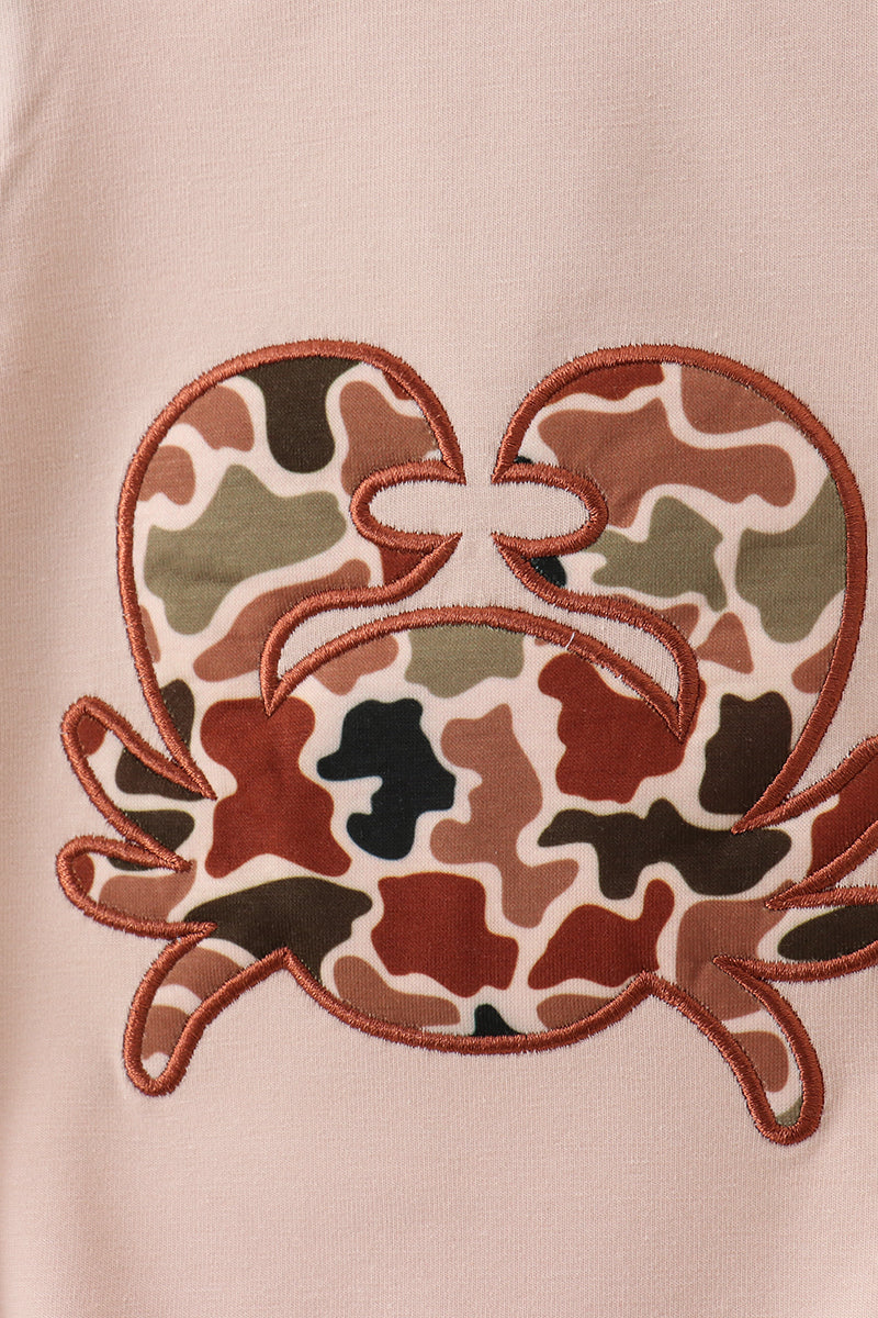 Camouflage crab applique bubble - Cloudling Kids Clothing
