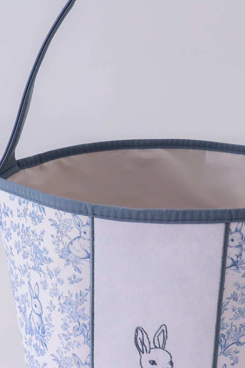 Blue bunny floral basket - Cloudling Kids Clothing