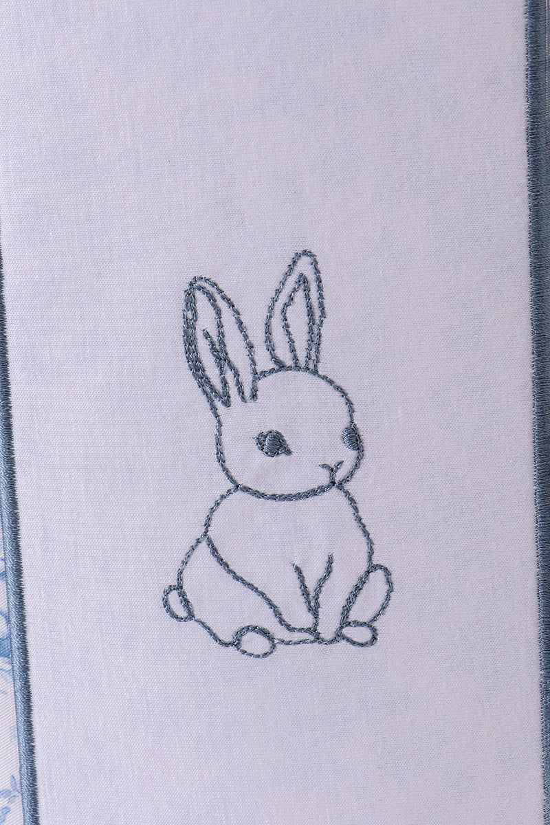 Blue bunny floral basket - Cloudling Kids Clothing