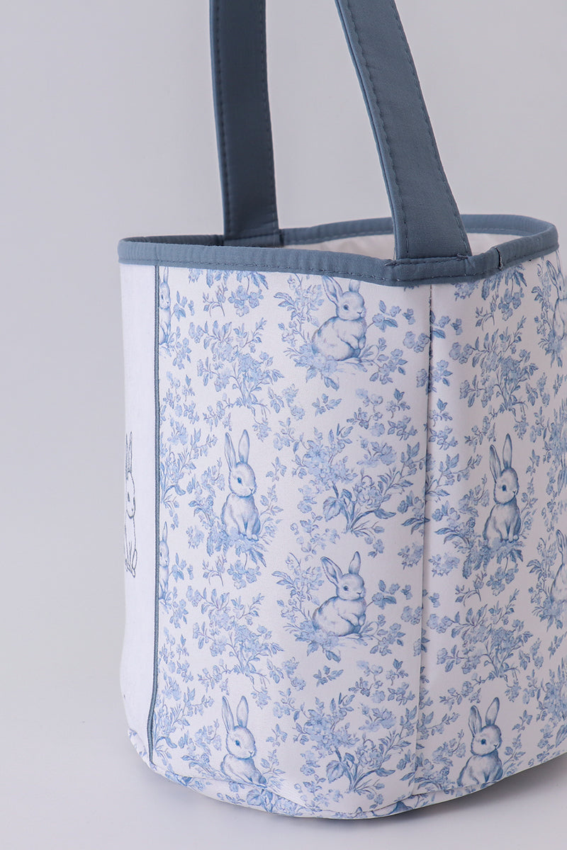 Blue bunny floral basket - Cloudling Kids Clothing