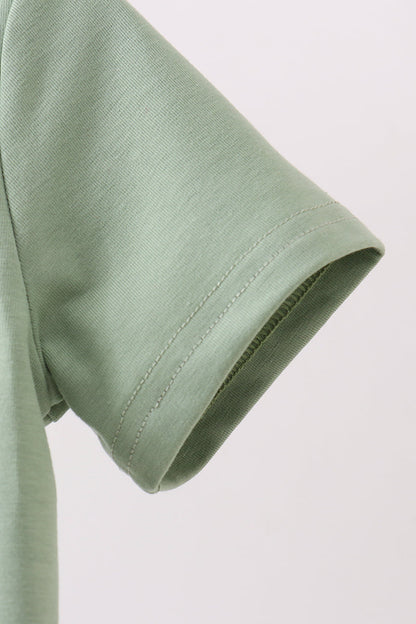 Sage puppy french knot top