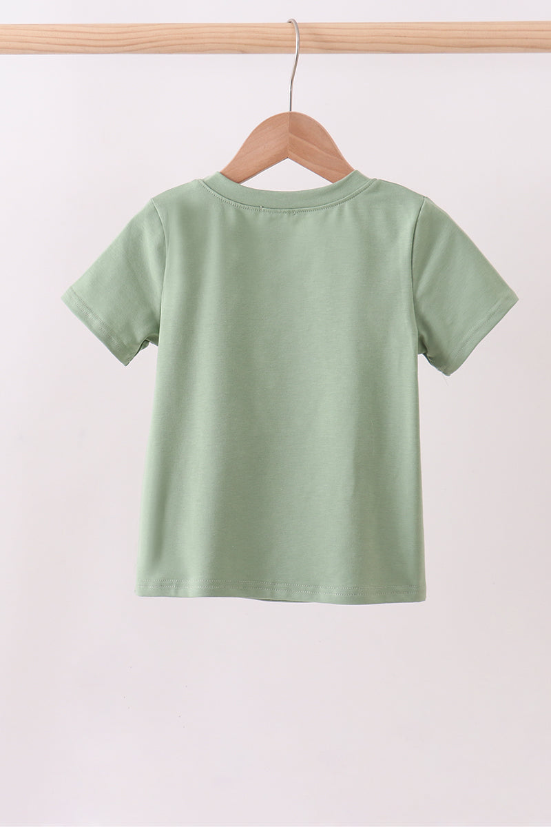 Sage puppy french knot top
