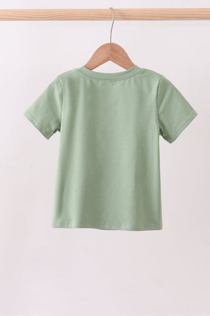 Sage puppy french knot top