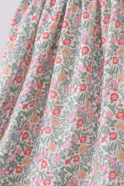 Floral bunny applique ruffle dress - Cloudling Kids Clothing