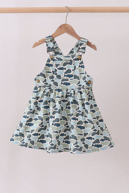 Camouflage denim dress - Cloudling Kids Clothing