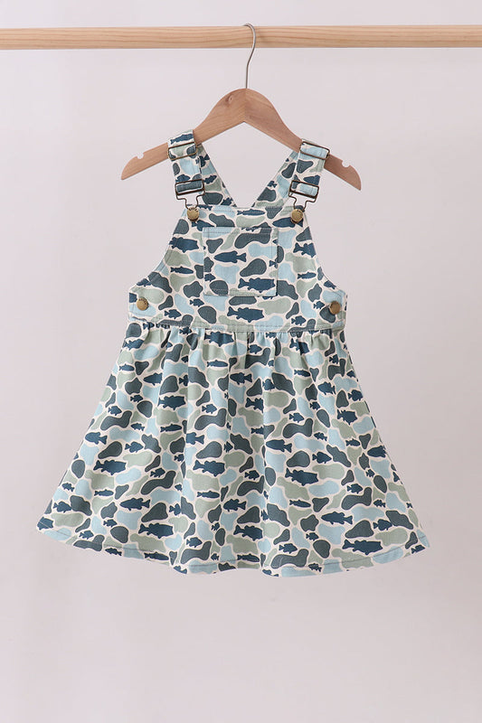 Camouflage denim dress - Cloudling Kids Clothing