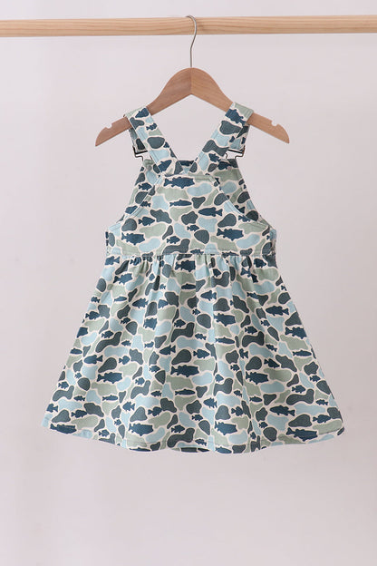 Camouflage denim dress - Cloudling Kids Clothing