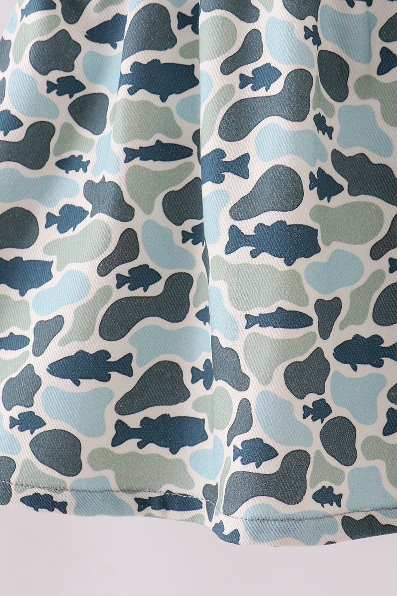 Camouflage denim dress - Cloudling Kids Clothing