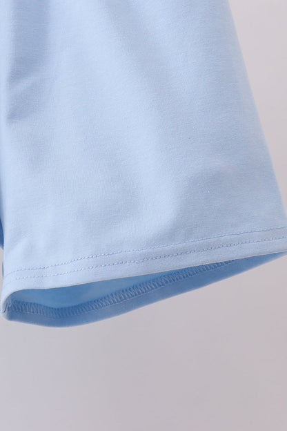 Blue bunny smocked peter pan collar shorts set - Cloudling Kids Clothing