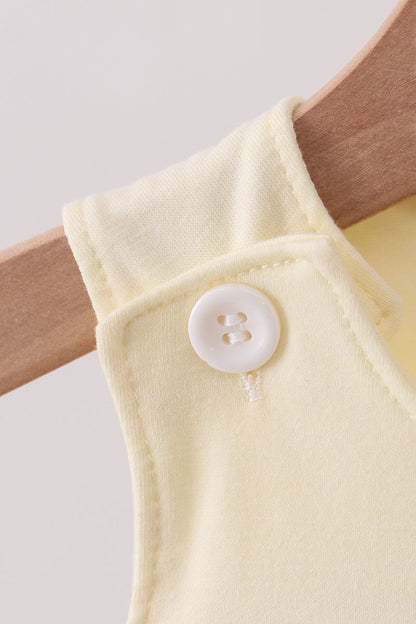 Yellow cross sheep embroidery bubble - Cloudling Kids Clothing