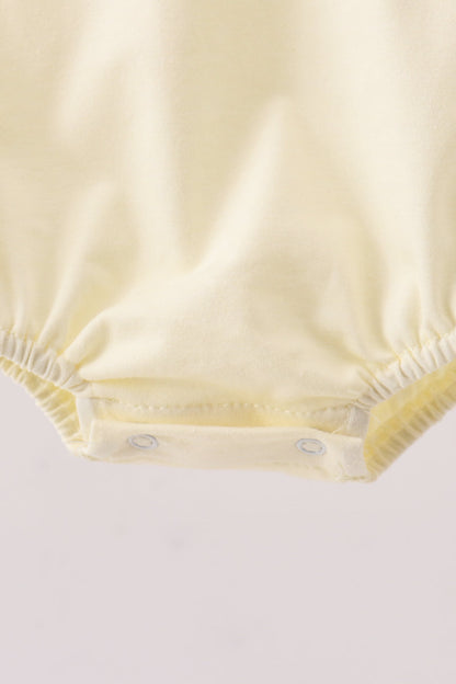 Yellow cross sheep embroidery bubble - Cloudling Kids Clothing