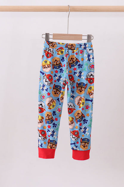 Blue character bamboo pants - Cloudling Kids Clothing