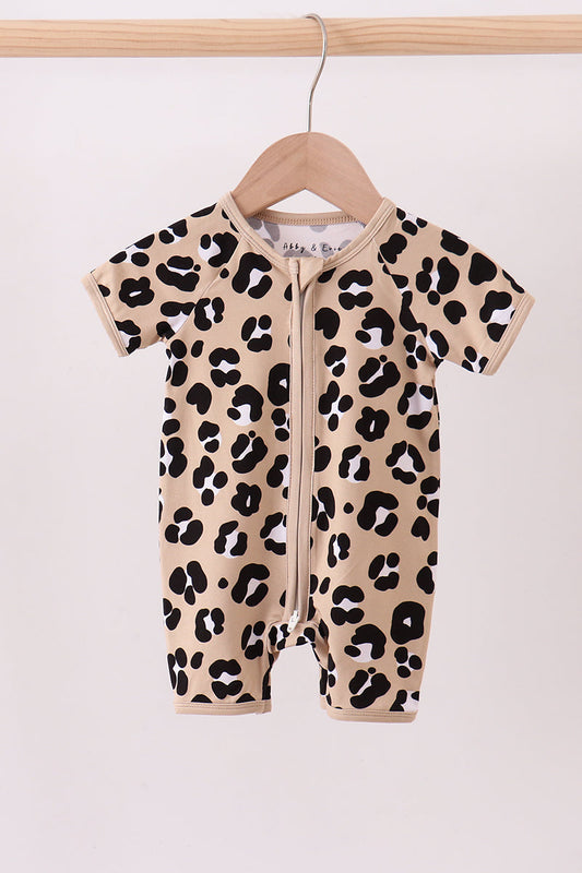 Leopard bamboo romper - Cloudling Kids Clothing