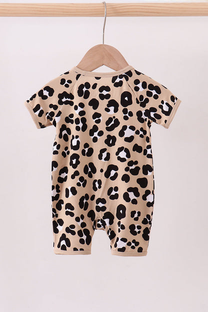 Leopard bamboo romper - Cloudling Kids Clothing