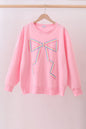Pink Patriotic hand-sewn bow mom&me sweatshirt - Cloudling Kids Clothing