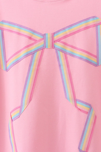 Pink Patriotic hand-sewn bow mom&me sweatshirt - Cloudling Kids Clothing